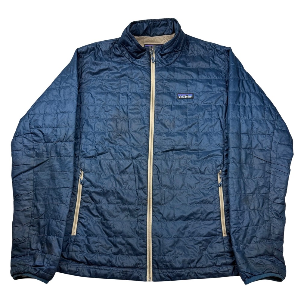 Patagonia Mens Nano Puff Jacket Navy Quilted Insulated Puffer Large L
